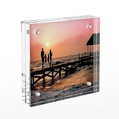 Afbeelding van Sezanrpt Acryl fotolijst, 7,5 x cm, fotolijst voor foto&#039;s van cm of 5 heldere dubbelzijdige dikke desktopfoto&#039;s, display, kleine tiphouder