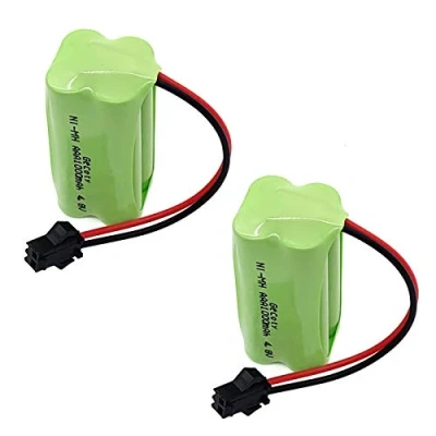 Afbeelding van Gecoty® 2 stuks 4,8 V AAA accupack, 1000 mAh oplaadbare Ni MH batterij met SM 2P aansluiting voor RC Stuntauto Robot