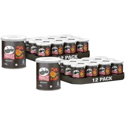 Afbeelding van 2x Pringles Chips Hot&amp;Spicy 12 x 40 gr