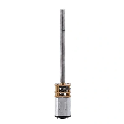 Afbeelding van 12 V DC N20 40 omw/min elektrische motor met schroefreductie, omkeerbare versnellingsbak lange schroefdraad