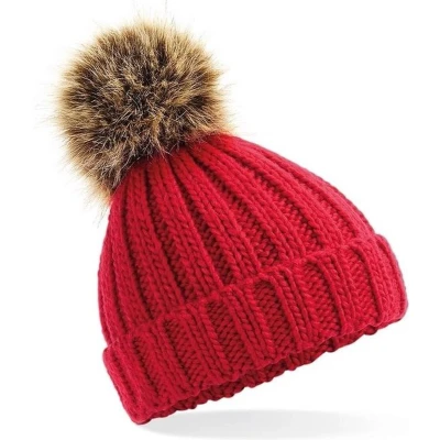 Afbeelding van Jumada&#039;s Muts Rood Met pompon Dames Winter One size