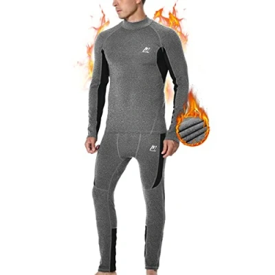 Afbeelding van MeetHoo Thermisch ondergoed voor heren Base Layer Set, Grijs, M