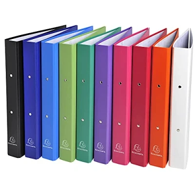 Afbeelding van Exacompta Ringmap geassorteerde kleuren: wit, oranje, rood, roze, paars, groen, lichtgroen, blauw, donker 20 stuks