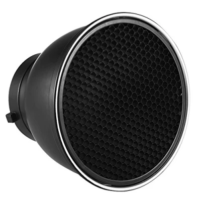 Afbeelding van Andoer 7 Inch Standaard Reflector Flat Diffuser Lamp met 60 honingraat rooster voor bevestiging Bowens Flash Studio Strobe Speedlite (reflector)