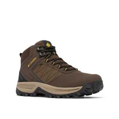 Afbeelding van Columbia Men&#039;s Transverse Hike Waterproof, Waterproof Mid Rise Trekking and Hiking Boots, Cordovan/Golden Yellow, 9.5
