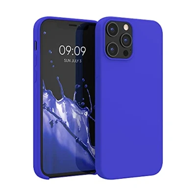 Afbeelding van kwmobile telefoonhoesje geschikt voor Apple iPhone 12 Pro Max Hoesje met siliconen coating Smartphone case in Baltisch blauw