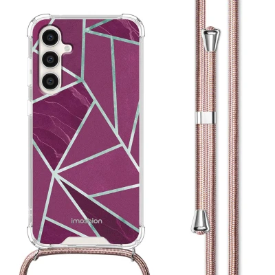 Afbeelding van Samsung Galaxy S23 FE Hoesje Kunststof iMoshion Softcase/Koordhoesje/Backcover Bordeaux Graphic Telefoonhoesje