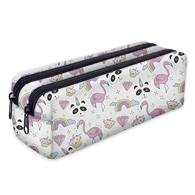 Afbeelding van Pennenetui met twee ritssluitingen voor meisjes en kinderen [107], Pandacorn, 21 cm x 10 8 cm, normaal