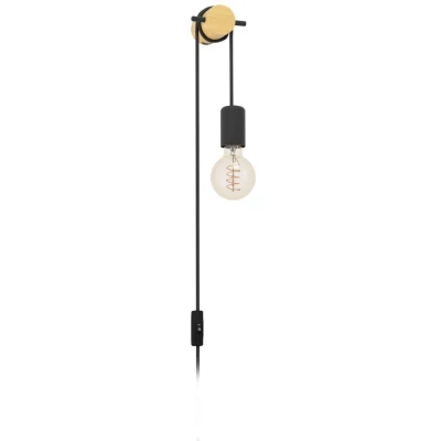 Afbeelding van EGLO Buddon Wandlamp E27 5,5 cm Bruin/Zwart