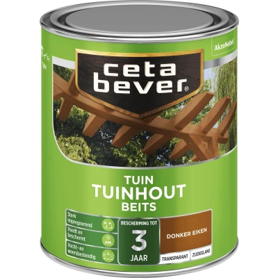 Afbeelding van Ceta Bever Tuinbeits Tuinhout Transparant 009 Donker Eiken 0,75 liter Blanke lak &amp; Beits