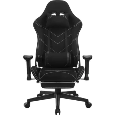 Afbeelding van WOLTU BS21sz Gaming stoel fauteuil in Linnen,Bureaustoel met hoofdsteun en voetensteun,Zwart