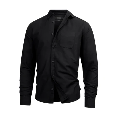 Afbeelding van Indicode Jeans Langarm Kepner Overhemd, Heren, Maat: Small, Ultra black