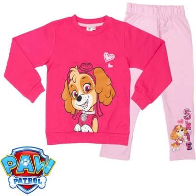 Afbeelding van Paw Patrol Set Huispak Broek + Sweatshirt Roze Maat 122/128