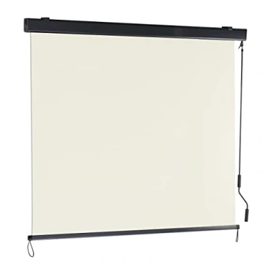 Afbeelding van Relaxdays verticaal zonnescherm 250x160 cm verticale luifel balkon zonwering beige