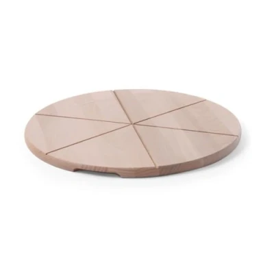 Afbeelding van Hendi Pizzaplank Hout Rond Pizza Snijplank / Serveerplank met Groeven Ø40cm