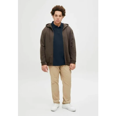 Afbeelding van JACK &amp; JONES PLUS SIZE regular polo met ingebreid patroon donkerblauw