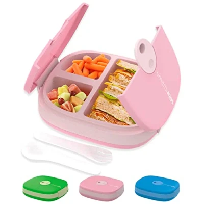 Afbeelding van Umami Boîte à lunch pour enfants avec couverts,étanche,durable,style Bento,3 grands compartiments,portions idéales les de 3 9 ans,sans BPA,va au micro ondes et lave vaisselle