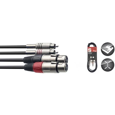 Afbeelding van Stagg STC060CMXF 2x XLR female naar RCA male kabel 60cm