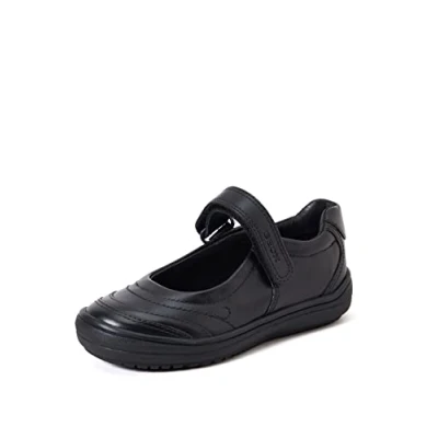 Afbeelding van Geox J Hadriel Ballerina&#039;s met enkelbandjes voor kinderen, Maat: 37, Black Leer