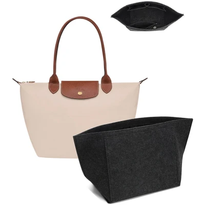 Afbeelding van Umiup Organizer voor Longchamp Bag Inzetstuk Tote Bags van Vilt Meerdere compartimenten Verdeler, Boodschappentassen (Donkergrijs, Groot 28x17x25cm)