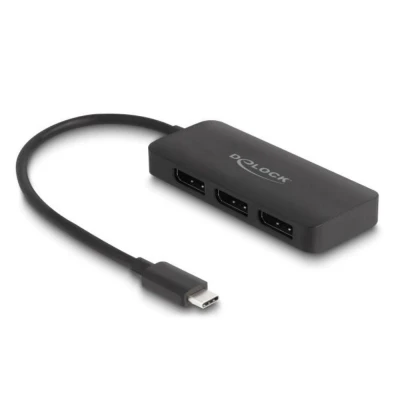 Afbeelding van Delock USB Type C™ Splitter (DP Alt Mode) zu 3 x DisplayPort MST 4K