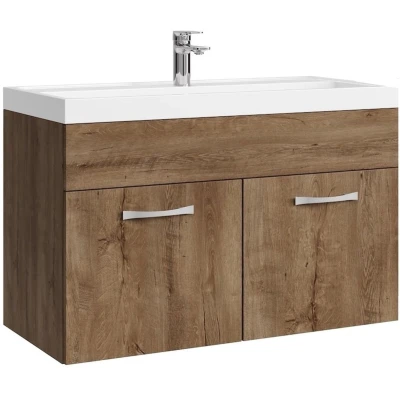 Afbeelding van Badplaats Badkamermeubel Paso 01 80cm bruin eiken