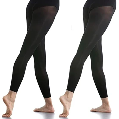 Afbeelding van DANCEYOU 2 Paar Zwart Ballet Maillot Dans Panty Kousen Leggings voor Meisjes, Kinderen en Vrouwen panty&#039;s zonder voet M