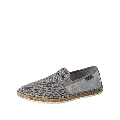 Afbeelding van Rieker Instappers, Heren, Maat: 40, Grau/grigio/blei Imitatieleer/ textiel