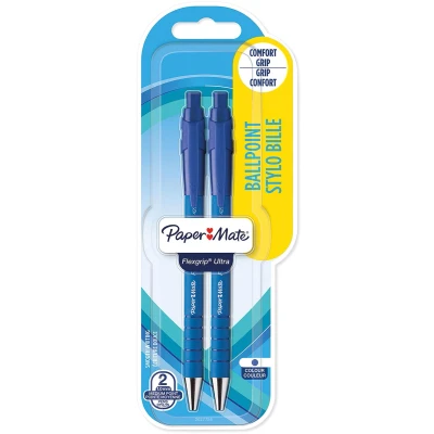 Afbeelding van Paper Mate balpen Flexgrip Ultra RT medium, blauw, blister van 2 stuks