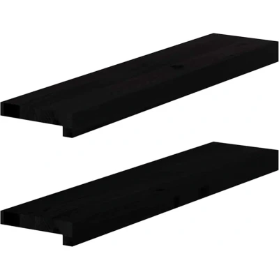 Afbeelding van vidaXL Vensterbanken 2 st 70x15x2 cm massief eikenhout donkerbruin