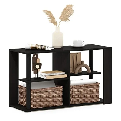 Afbeelding van Furinno Salontafel met planken, Espresso/zwart, 29,7 (D) x 80 (B) 46,7 (H) cm