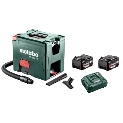 Afbeelding van Metabo AS 18 L PC Li Ion accu alleszuiger / bouwstofzuiger set (2x 5,2Ah accu) Klasse 7,5L