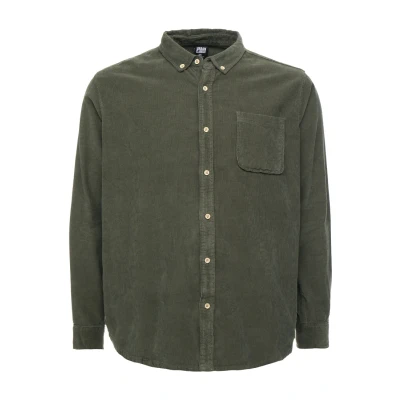 Afbeelding van Urban Classics Corduroy Overhemd, Heren, Maat: 4XL, Olive