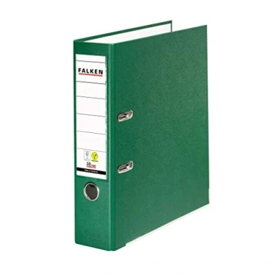 Afbeelding van FALKEN 09984055 PP Color kunststof Ordner. Gemaakt in Duitsland. 8 cm breed DIN A4 groen Vegan ringband dossiermap briefmap kantoormap mapleufmap