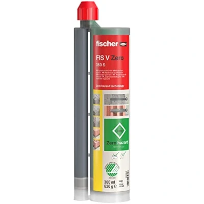 Afbeelding van fischer injectiemortel FIS V Zero 360 S, milieuvriendelijke universele mortel, weerbestendige mortel voor binnen en buiten, mortelmengsel geschikt alle gebruikelijke bouwmaterialen, ml