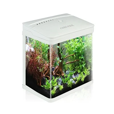 Afbeelding van Nobleza VDE EU Plug Vissen aquarium met LED verlichting en filtersysteem, tropische aquaria, 7 liter, wit