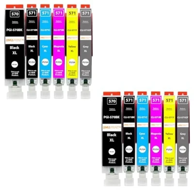 Afbeelding van Amaprint 12 XL cartridges compatibel met Canon PGI 570 CLI 571 voor Pixma MG7700 MG7750 MG7751 MG7752 MG7753 TS8000 TS8050 TS8051 TS8052 TS8053 TS9000 TS9050 TS9055
