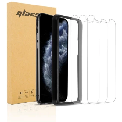 Afbeelding van Cadorabo 3x Pantser Film geschikt voor Apple iPhone 11 PRO MAX in TRANSPARANT Screenprotector Getemperd (Tempered) Display beschermend glas 9H hardheid met 3D Touch Installatiegids