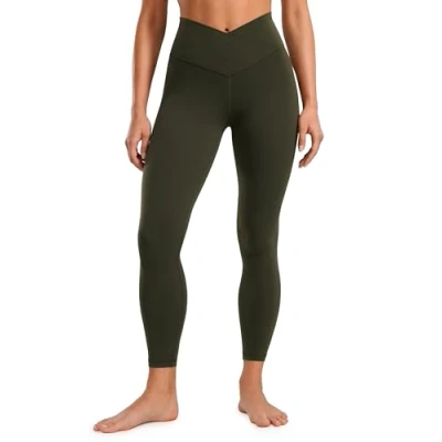 Afbeelding van CRZ Yoga Womens Butterluxe Cross Waist Workout Leggings 25&quot; V Crossover High Waisted Gym Olijfgroen XL