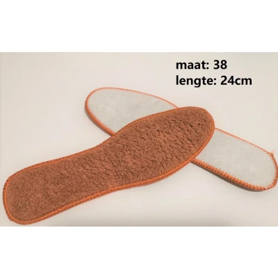 Afbeelding van Wool Zuivere Wollen Inlegzool maat 37.5 (lengte 24cm) Kleur: bruin dik 5mm