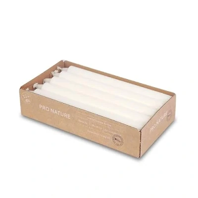 Afbeelding van Müller Kerzen PRO NATURE Stearine Kaarsen Wit 2,2 x 20 cm Set van 10 voor Kandelaars Lange Brandtijd 6 Uur Natuurlijke Was Zonder Paraffine en Palmolie Geurloos RAL Kwaliteit