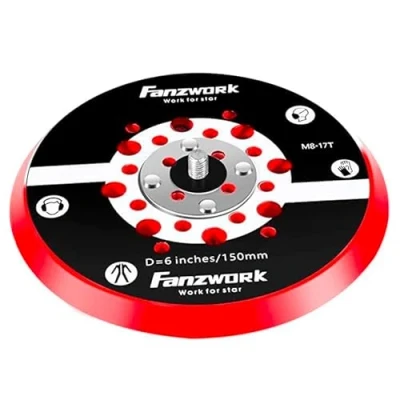 Afbeelding van FANZWORK Klittenbandschuurschijf voor excentrische schuurmachine, Ø 150 mm, M8 buitendraad, schuurschijf met klittenband