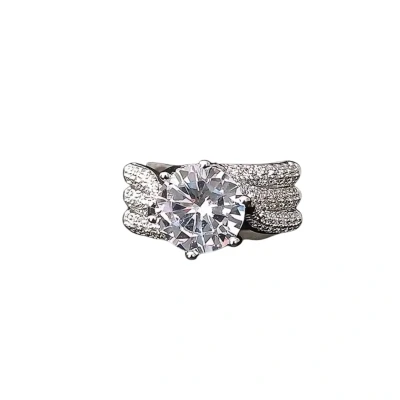 Afbeelding van luxe Dames Ring Zilver Kleur met Zirkonia