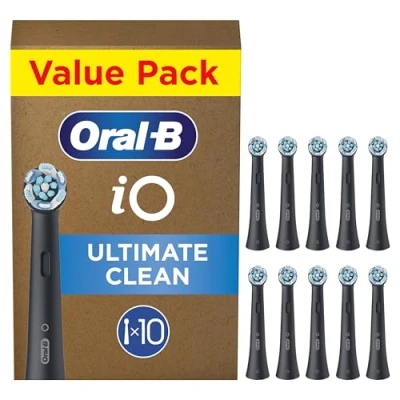 Afbeelding van Oral B iO Series Ultimate Clean Zwart Originele opzetborstels CrissCross borstelharen 10 Stuks
