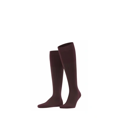 Afbeelding van FALKE Heren Kniekousen Shadow M KH Katoen Lang gedessineerd 1 Paar, Rood (Rioja 8594), 41 42