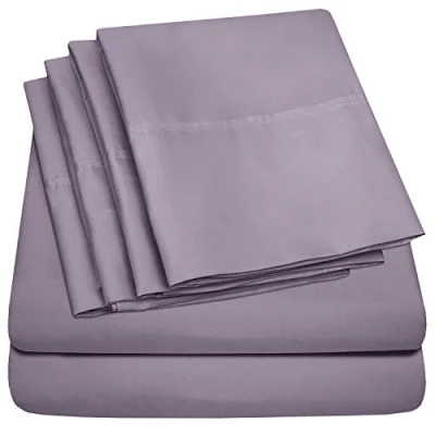Afbeelding van kingsize lakens 6 delig 1500 Supreme Collection fijn geborsteld microvezel diepe zak lakenset beddengoed 2 extra kussenslopen, voordelig, King, pruim