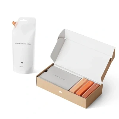 Afbeelding van am Schermreinigingsset 3 pak 200 ml navulling Alles in één schermreiniger voor auto, smartphone, tablets, mobiele telefoons. Reinigingsset met schermreinigingsdoekjes en spray (Oranje)