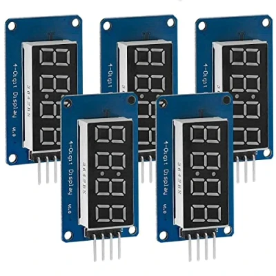 Afbeelding van AZDelivery 5 x 4 Bit Digital Tube LED Display Module TM1637 met Clock compatibel Arduino en Raspberry Pi Inclusief E Book!