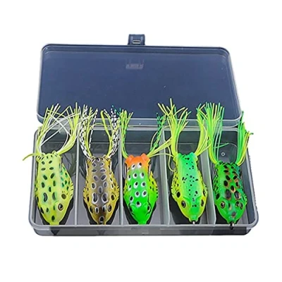 Afbeelding van Kikker Vissen Lokken,5 Stuks Soft Lokken Topwater Lures Zachte Baits Lokjes Swimbait Aas Lokt Kit Kunstmatige Voor Zoetwater Zoutwater(8cm 13gram)