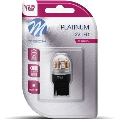 Afbeelding van M Tech Led W21W T20 12V Platinum Canbus 14x diode Rood Enkel